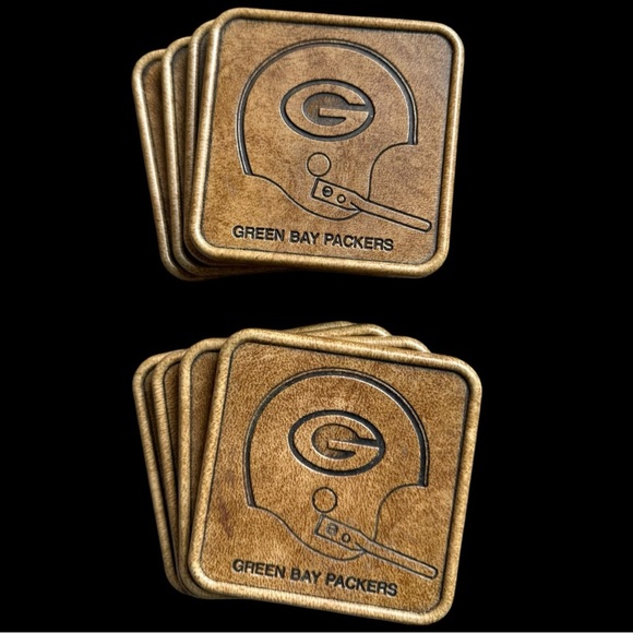 Vintage Matina Coasters Green Bay Packers Set of 8 - Picture 1 of 3